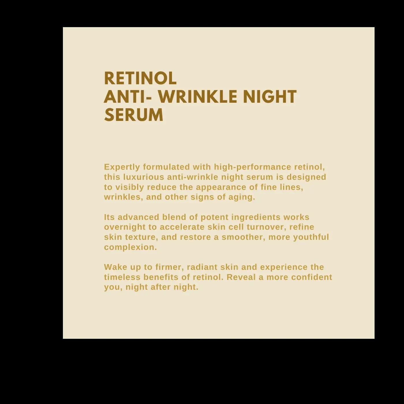 Retional Anti Aging Serum | Retinol AntiI-Wrinkle Night Serum
