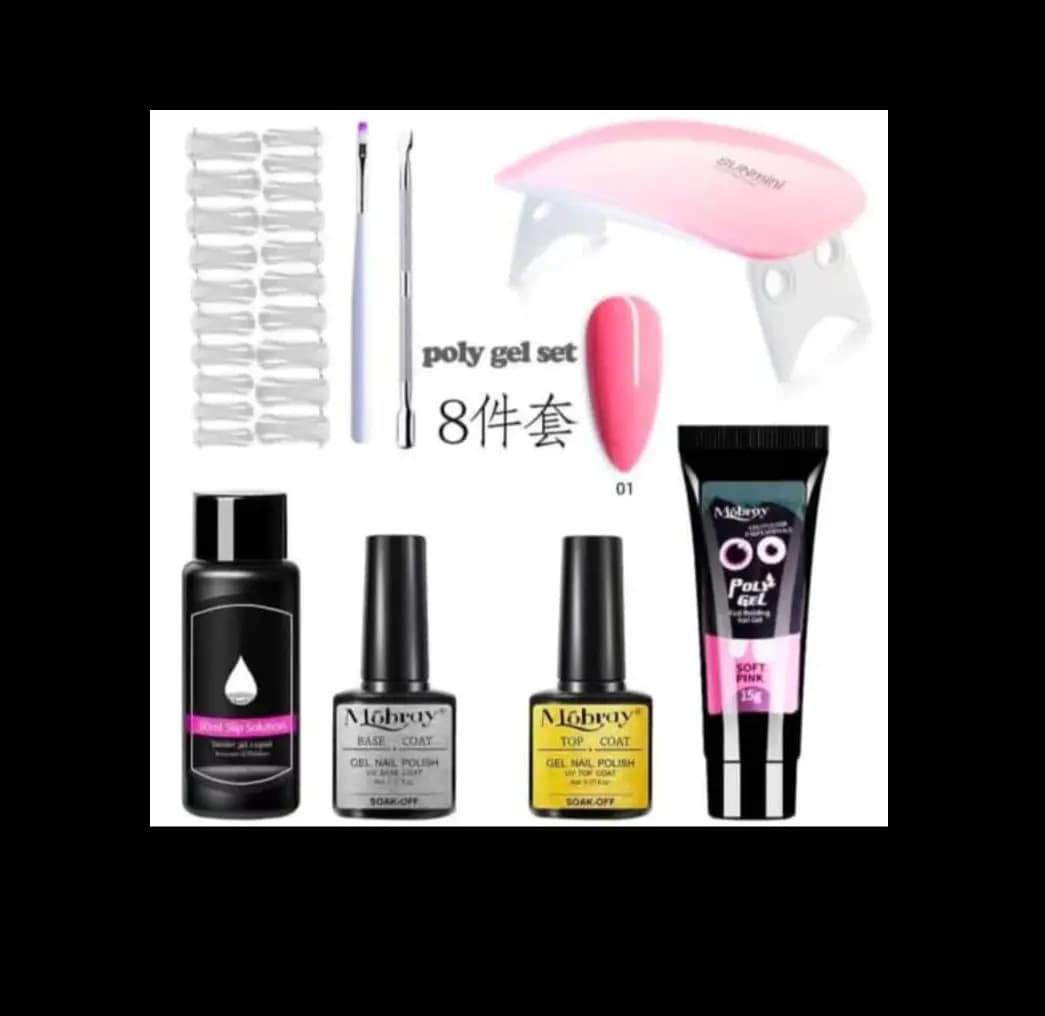 Poly Gel Nail Kit With Led..