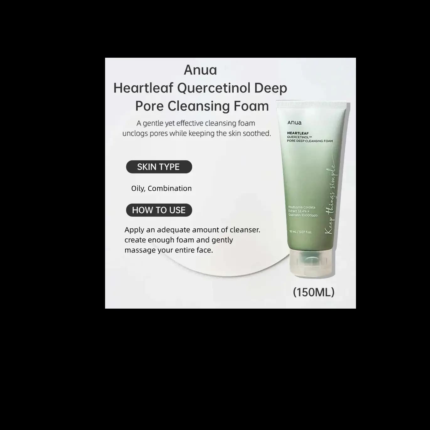 ANUA HEATLEAF QUERCETINE DEEP CLEANSIOL PORNG FOAM