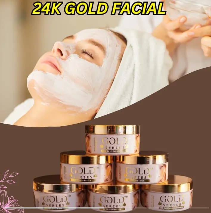 GOLD SERIES 6 Step complete faicail Best Quality...|  24k gold facial